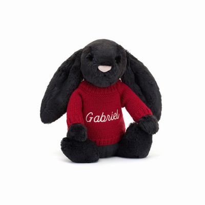 Jellycat Bashful Inky Bunny with Red Jumper UK | 58924EFCB